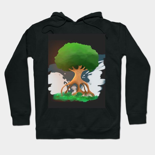 little kid under the tree Hoodie by aesthetic shop